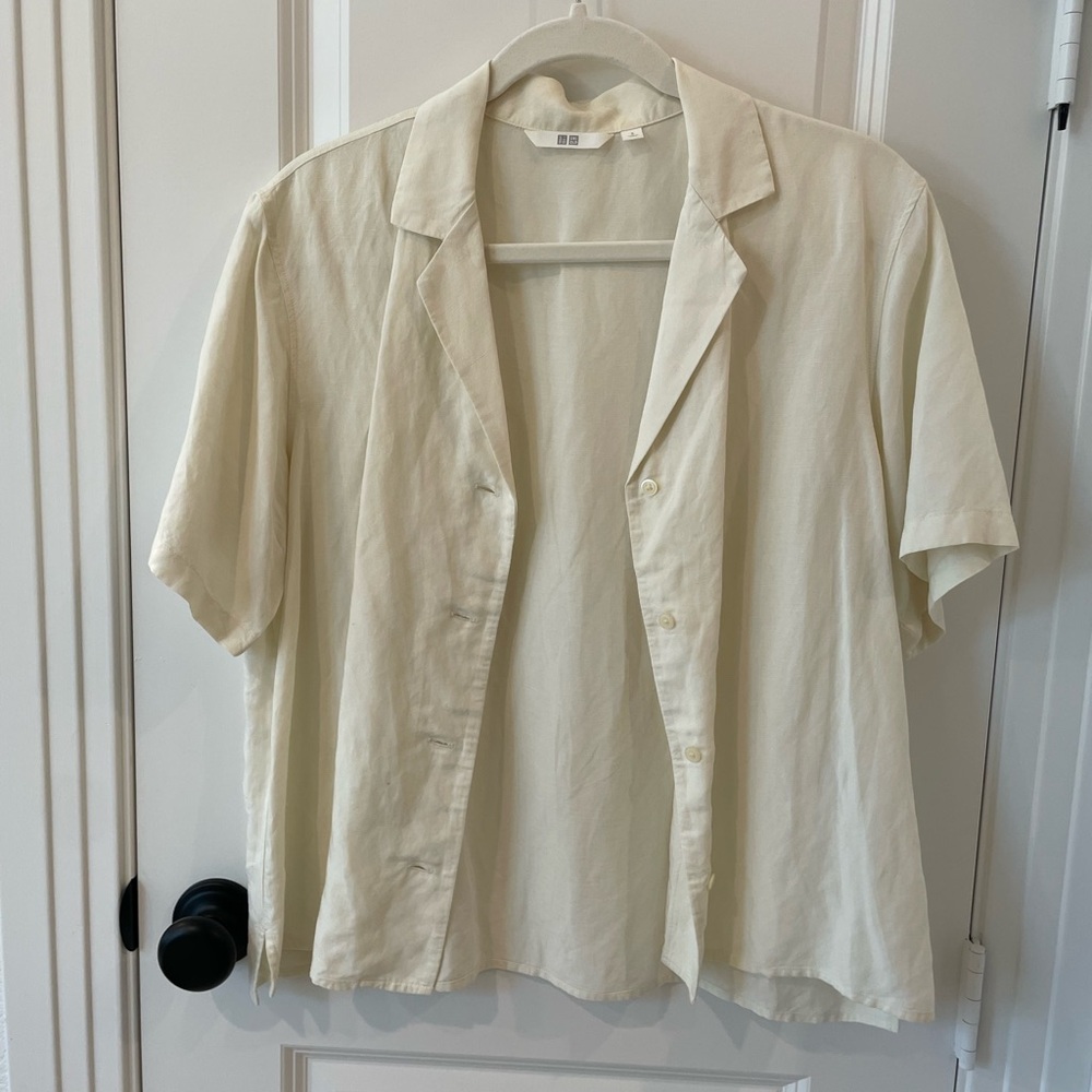 Uniqlo Off White Short Sleeve Shirt